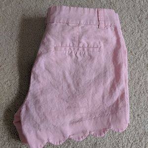 Pink shorts scalloped detail